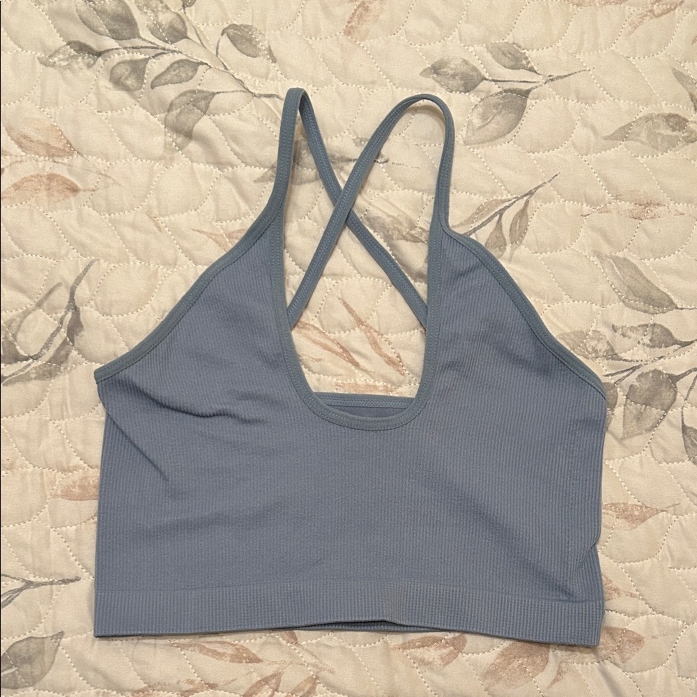 Better Be Cross-Back Blue Sports Bra